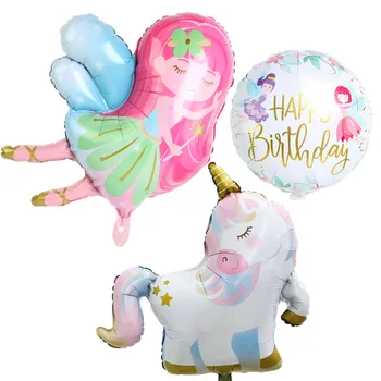 1pc slatka bajka balon pink djevojka princeza rođendan dekoracija aluminijske folije balon spavanje jednorog baloni