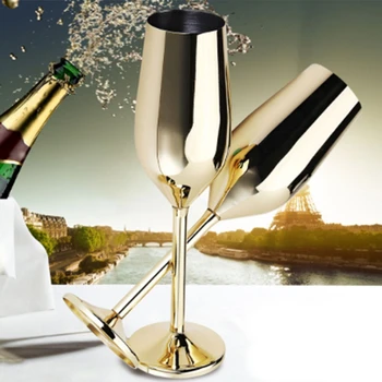2 kom./compl. Shatterproof Čaše Za Šampanjac Od Nehrđajućeg Čelika, Mat Zlatna Svadba Čaše Za Tost, Čaše Za Šampanjac, Šalica Za Piće, Smještaj Za Vino