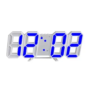 3D Digitalni Alarm sat Zidni USB Kabel LED Stolne Zidni Sat Akril Veliki Zaslon Fotoosjetljivi Elektronski Sat 6 Boja