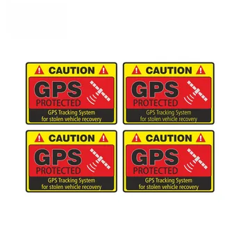 4 X znak upozorenja Auto oznaka Pozornost GPS Sustav za Praćenje Zaštićena Oznaka Vodootporne Солнцезащитная naljepnica-Naljepnice za motocikle PVC, 7 cm * 4 cm