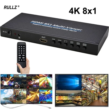 4K 8x1 HDMI Multiviewer 8 Kanalni Многоэкранный Video Muxer Estrih Prekidač za Gaming Kamere PS4 RAČUNALA Za Praćenje TV Projektora