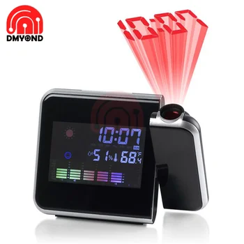 6 U 1 sat za Alarm Digitalni Projektor Alarm Projekcija 1-6 m Temperature Termometar Vlažnost Hygrometer Stolni Kalendar Vremena