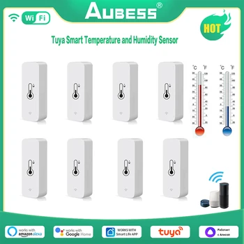 Aubess Tuya Pametan WIFI Senzor temperature i vlažnosti Pametan Dom Hygrometer za prostorije Radi Alexa Google Home SmartLife Alice
