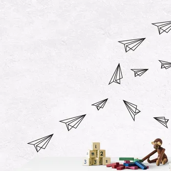 Crtani Film Origami Avion Avioni Naljepnica Na Zidu Dječak Dječja Soba Origami Avion Dvokrilac Naljepnica Na Zidu Spavaća Soba Igraonica Vinil Dekor