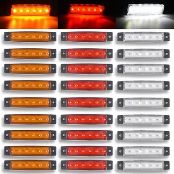 Crvena Žuta bijela plava green12/24V 6 SMD LED Auto Autobus Kamion Kamion Strani Marker Led Svjetiljka Za Prikolicu Stražnjim Bočnim Lampa