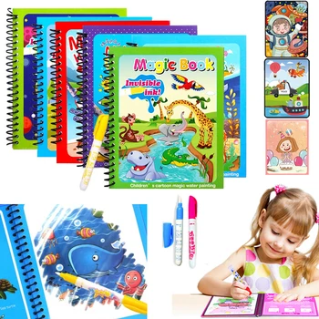 Dječje Čarobna Knjiga Za Crtanje Vodom Reusable Knjiga, Bojanka Čarobna Ploča Za Crtanje Grafita Montessori Igračke za Ranog odgoja i Obrazovanja za Djecu