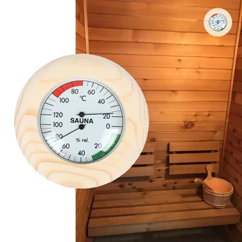 Drveni Гигротермограф za saune, Termometar-Hygrometer, Mjerač vlage i temperature u prostoriji saune 14,5x3 cm