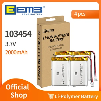 EEMB 4 kom 3,7 Baterija 2000 mah 103454 Litij-ion Polimer Punjiva Lipo Baterija za Power Bank GPS Zvono na Vratima WIFI Kamere