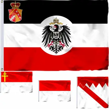 Francuska Alsace-Zastava Alsace-Lorraine Zastava Кайзеррайха 3X5 METARA 90X150 cm Republika Alsace-Lorraine 1912 Banner 21X14 cm
