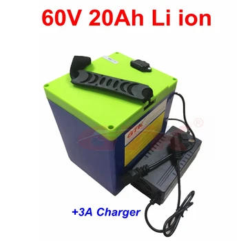 GTK vodootporno kućište 60 20Ah litij-ionska baterija s jakim BMS za 3000 W električni skuter e-bike + 67,2 U 3A punjač