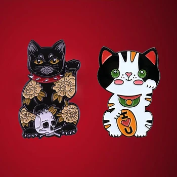Japanski Broš Lucky Mačka Maneki Neko Fortune Meww эмалевая pin Slatka Jakne Dekor Ruksak