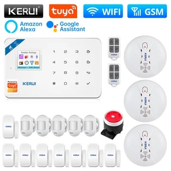 KERUI W181 WIFI GSM Alarm Kit Dom Alarmni Sustav Tuya Smart Podrška Alexa Senzor Pokreta Detektor Vrata Senzor 120 db Sirena Skladište