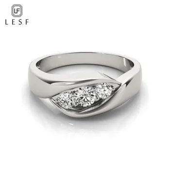 LESF Jedinstveni Dizajn 925 Sterling Srebra High-end Nakit Tri Kamena Srebro Prsten Na Prst CZ Za Žene Vjenčanja Vjenčani Nakit