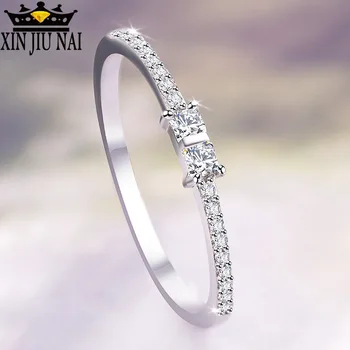 Mini eleganceS925 srebro cirkon jednostavne slatka studentski pribor nakit, prsten s lukom austrijski dijamant ljubaznošću zaručnički prsten