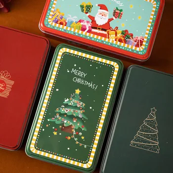 Nova Godina Božićno Drvce Жестяная Poklon Banke Badnjak Kreativni Poklon Pakiranje Kutija Djed Mraz Grickalice Keks Banke Čokolade