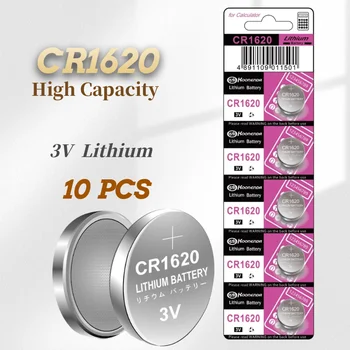 Novi 10ШТ CR1620 3V Lithium Baterije Gumb za Zaštitu Okoliša Baterija za Auto Ključa za Daljinsko Upravljanje
