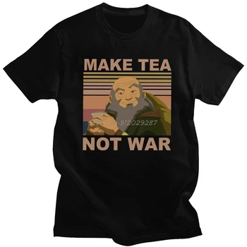 Novo, t-Shirt Iroh Make Tea Not War, Avatar, Posljednji Pagat Zraka, Muška t-Shirt Kratki Rukav, Animacija, t-Shirt Aang, Хлопковая t-Shirt