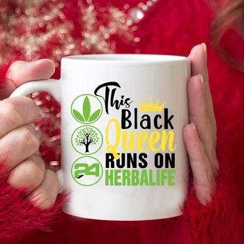 Ova Crna Kraljica Radi na Bubalo Herbalife Zabavne Kava Mugs Herbalife Slatka Šalice Kave za Ljubitelje Herbalife Keramičke Šalice Poklon za Zaljubljene