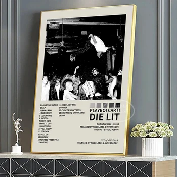 Playboi Carti Die Lit Cover Glazbenog Albuma Plakat Slika na Platnu i HD Ispis za Moderne Sobe, Kluba, Kafića, Zidne Umjetnosti, Doma Dekor
