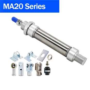 Serija MA20 Pneumatski cilindar od nehrđajućeg čelika promjera 20 mm dvostrukim djelovanjem Mini okrugli Cilindri MA20x100-CA-S MA20x50-CA-S ect.