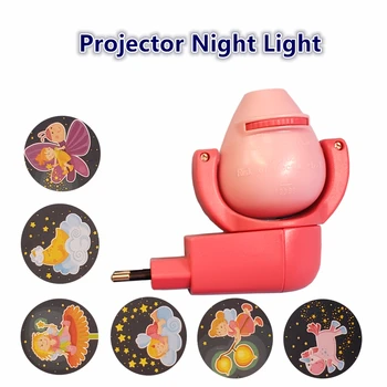 Star Mesec Projektor Životinja Led Projektor 6 Slika Senzor EU Nožica noćno svjetlo Žarulja Za Djecu Dječje Spavaća soba Ukras