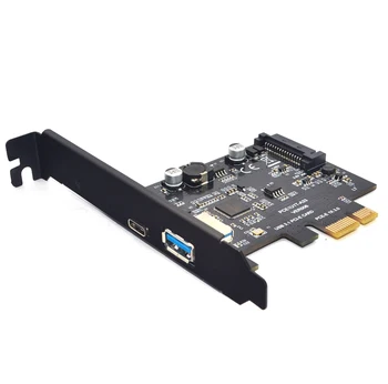 SuperSpeed USB 3.1 Type C + USB 3.0 PCI-Express Naknada za proširenje Riser 15pin Priključak za napajanje SATA PCIE X1 Adapter ASM3142 Čipsete