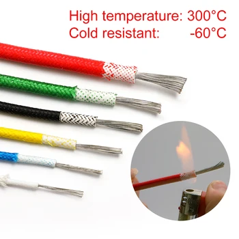 Toplinu 300 ° C высокотемпературный silikon žicu i kabel s оплеткой od stakloplastike 0,3 mm 0,5 mm 0,75 mm 1,0 mm 1,5 mm 2,5 mm 4 mm 6 mm