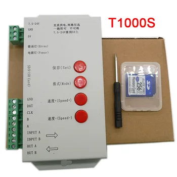 Veleprodaja Kontroler T1000S za WS2801 WS2811 WS2812B LPD6803 Led 2048 RGB Piksela trake svjetla s 256 mb SD-karticom, DC5 ~ 24V