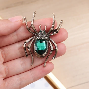 Zelena klasični pauk insekt broš kristalna broš moda muškarci i žene mogućnost dar nakit